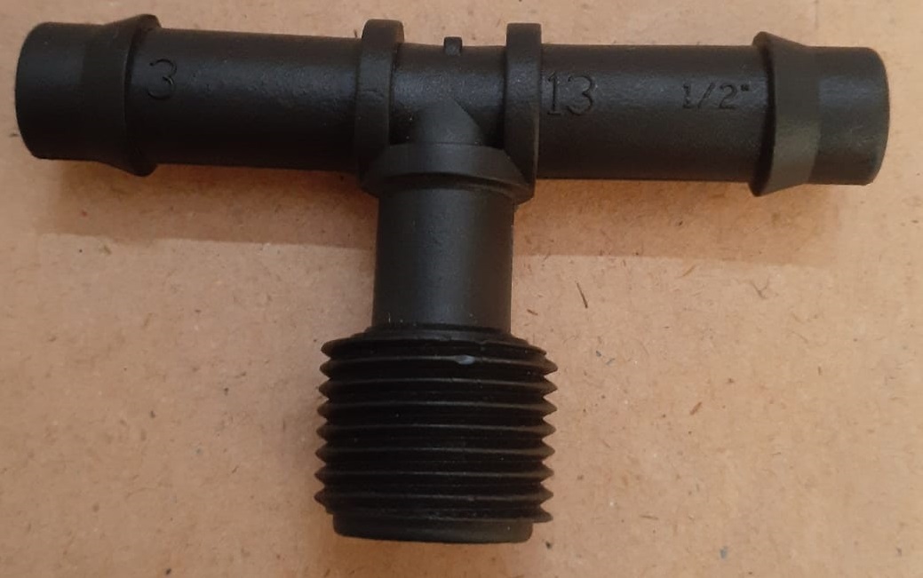 TEE THREADED MALE 16MM LDPE Barbed Tee Male Threaded